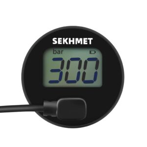 Sekhmet Digital Mini Pressure Gauge 25 mm. Black G1/8 BSP Threads 300 Bar