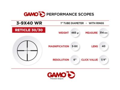 Gamo Coyote Black Air Rifle Set With 3-9×40 Rifle Scope